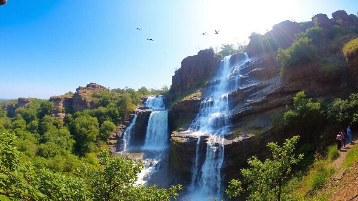 La beauté scénique de la cascade Tindhare (Bahubali Jharana) La beauté scénique de la cascade Tindhare (Bahubali Jharana)