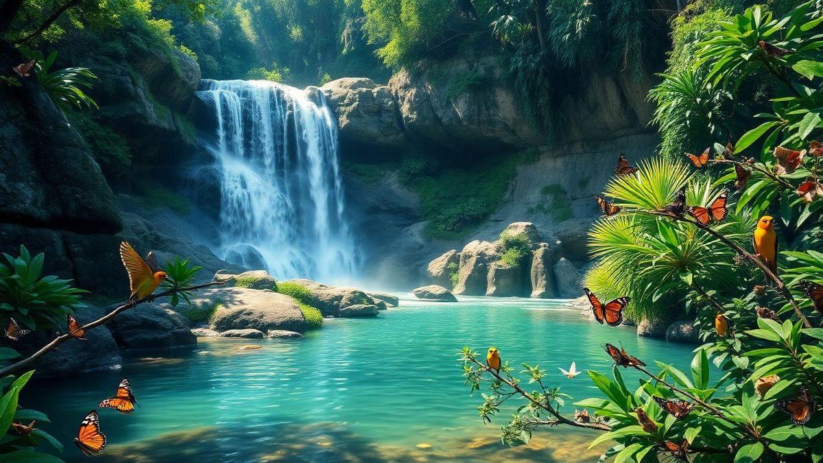 La Cascade de Cassorova et sa faune La Cascade de Cassorova et sa faune
