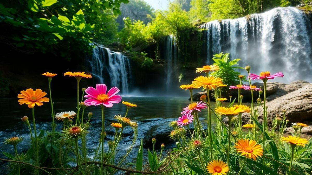 Beauté Sauvage : Flore Près des Cascades