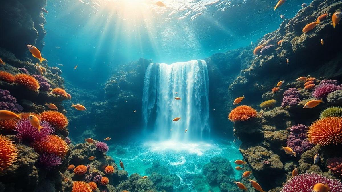 Cascades submergées par la mer