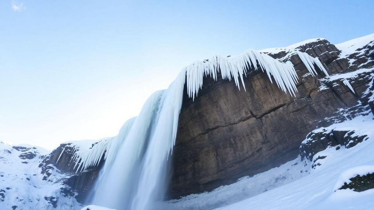 Certaines cascades gèlent en hiver